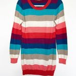 Vintage sheep hair dress sweater SMALL multi Long Sleeve comfy cozy crew neck Blue Photo 1