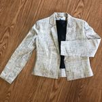 Clare Joseph Vintage Blue White Matka Silk Blazer Jacket Womens 6 Photo 2