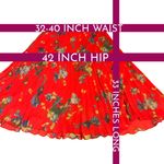 Vince Camuto RED & BLUE FLORAL PRINT ACCORDION PLEAT MIDI SKIRT (L) Photo 10