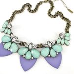 BaubleBar  Aqua‎ trio rhinestone statement necklace antiqued chain Photo 0