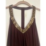 Twenty One Women’s Vintage Y2K  Rayo. Beaded Long Tank Top Brown Antique Gold  M Photo 2