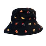Urban Outfitters Fruit Embroidered Black Bucket Hat One Size OS Summer Festival Photo 1