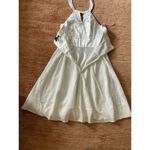White House | Black Market WHITE SILK Blend SHINY Lined HALTER MINI DRESS L Photo 6