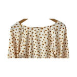 We Wore What Ditsy Daisy Flower Billow Long Sleeve Crop Top Small Ivory Yellow Photo 2