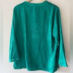 Victoria's Secret  Gold Label Vintage Green Patterned 100% Silk Night Shirt Photo 6