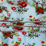 Cupshe Medium Swimsuit One-Piece Floral Tie Halter Padded Lined Scalloped Multi Photo 3