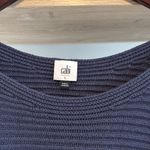 CAbi  Utopia Dark Blue Ribbed Sweater Knit Asymmetrical Hem #6232, L Photo 2