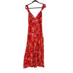 Free People Be The One Jumpsuit Floral Print Button Wide Leg Red Size 4 Photo 7