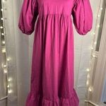 Karlie Purple Maxi Dress with V-Neck and Puff Sleeves Photo 0