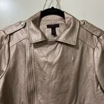 Material Girl  Shimmering Pink Leather Jacket Sz L Photo 4