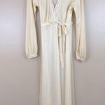 Vintage Miss Elaine Pastel Yellow Floral Embroidered Nightgown Robe Nylon Medium Photo 10