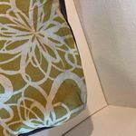 Large Yellow Retro Floral Beach Summer Brown Vegan Leather Trim Tote Bag Photo 8