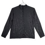 Diesel Shirt Black Button Down Embellished Long Sleeve Top Party Blouse Size M Photo 0