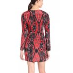 Parker  Womens Silk Yolanda Abstract Iguana Print Mini Dress Red Black Size Small Photo 3