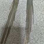 Silver metal chain fringe dangle earrings Photo 3