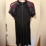 Liquorish Women’s Black Short Sleeve Lace Mix midi Length Dress Size 10 Photo 6