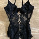 Victoria's Secret Designer Collection black lace cut out back corset bustier 34B NEW Photo 0