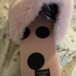 Victoria's Secret  Pink and Black Polka Dot Slippers Photo 3