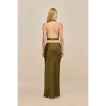 Cult Gaia Chantel Skirt in Cedar Green Large New Womens Satin Long Maxi Photo 12