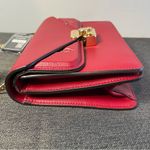 Fendi Chain Bug Crossbody Bag in Red Pebbled Calfskin Leather - Preowned Photo 10