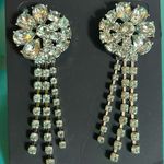 Ann Taylor  Hollywood Glam Light Blue Aquamarine Crystal Rhinestone Drop Earrings Photo 3