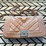 Badgley Mischka quilted crossbody purse in tan Photo 0