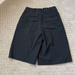 ZARA NEW Wool Blend Bermuda Shorts Black Pockets Mid Rise Belt Loops Pleat XS Photo 3