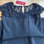 NWT Made In Heaven Black Short Sleeves Lace Trim Dress Black USA Size Medium Photo 3