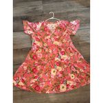 Matilda Jane Pink Floral Tiered Ruffle Short Sleeve V Neck Dress NWT Photo 1