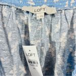 Loft NWT Bee Linen Smocked Square Neck Top in Mellow Blue Size XL Photo 6