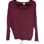 Eberjay Eberjey Heather burgundy tie waist long sleeve sleep top Medium Photo 1