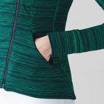 Lululemon Precision Green Cyber Jungle Blue Front Zip Jacket Size 8 Photo 3