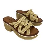 Clergerie Chermy Raffia Platform Mules Beige Natural Size 36 Brown Photo 2