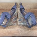 Dana Buchman  Vintage Summer Woven Platform Wedge‎ Sandals Blue Purple Size 10 Photo 5