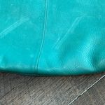 Fossil Authentic Cowhide Leather Fold-Over Aqua/Green Shoulder Bag Explorer Photo 6