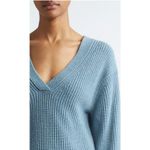 Vince shaker stitch v-neck wool & cashmere sweater - glacier Size Large Photo 2