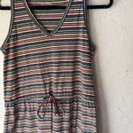 Eddie Bauer  Striped Tank Dress Size Small Drawstring Waist‎ Cotton USA Casual Photo 2