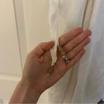 Free People NWT  C'est Bon Midi Dress White Ivory Gauzy Beaded Ties Photo 6