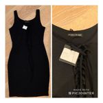 Donna Mizani  Black Lace Up Dress Mini M LBD Tie Front Grommet 90s Photo 5