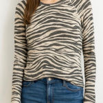 LNA  Brushed Zebra Vintage Raglan Top SZ sm Photo 0