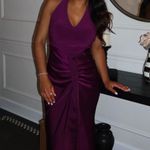 AQUA  halter mixed media gown  Photo 0