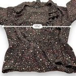 Madewell  Silk Ruffle-Hem Wrap Long‎ Sleeve Top in Starry Night Size M Photo 10