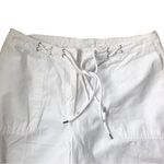 Ralph Lauren Lauren  100% Cotton Wide Leg Cargo Pedal Pusher/Capri White Pant 12P Photo 4