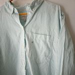 American Eagle NWT  Oversized Oxford Button Down Women’s Striped Shirt Medium Photo 2