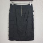 Alfani Multi Tiered Skirt Womens 4 Black Layered Ruffle Straight Pencil Cut Photo 1