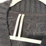 Anthropologie By  Black Ruffle Cable-Knit Sweater Balloon Sleeve Size Small Photo 3