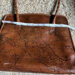 Patricia Nash Purse Leather Calvi Satchel Shoulder Bag Signature Map Riot Rust Photo 12