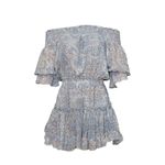 MISA Los Angeles NEW  Kailey Off-Shoulder Dress, Washed Tile, Small Photo 7