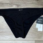 Hula Honey  Women's Black Shimmer Rib Cheeky Hipster Bikini Bottoms sz Jr’s XS Photo 1