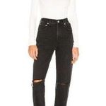 AGOLDE Sz 26 Cherie High Rise Straight Leg Distressed Jeans Distortion Black Photo 0